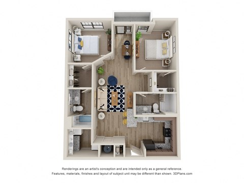 bedroom floor plan at the approach at summit park apartments in fort worth, tx
